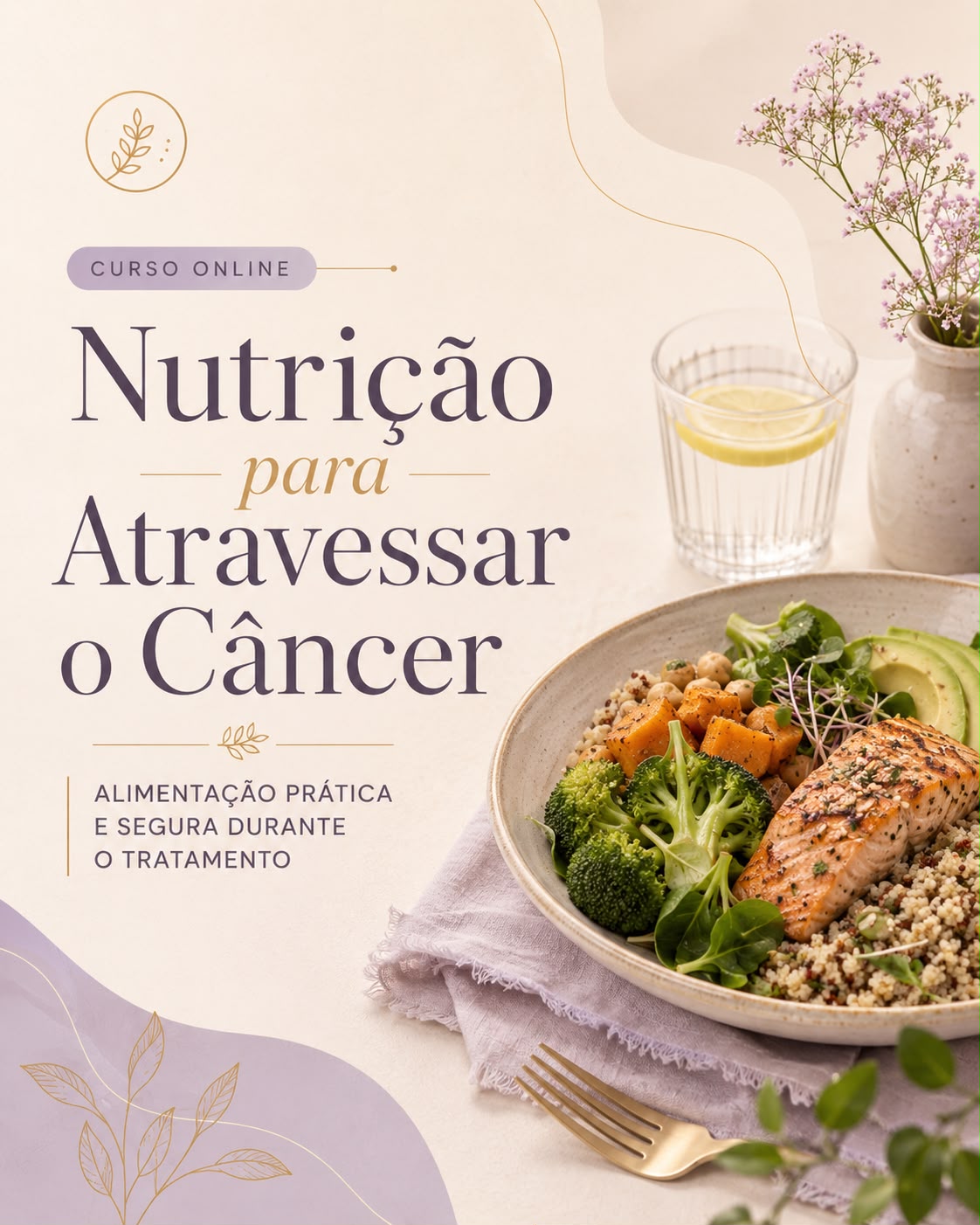 Capa do Curso Nutrição para Atravessar o Câncer